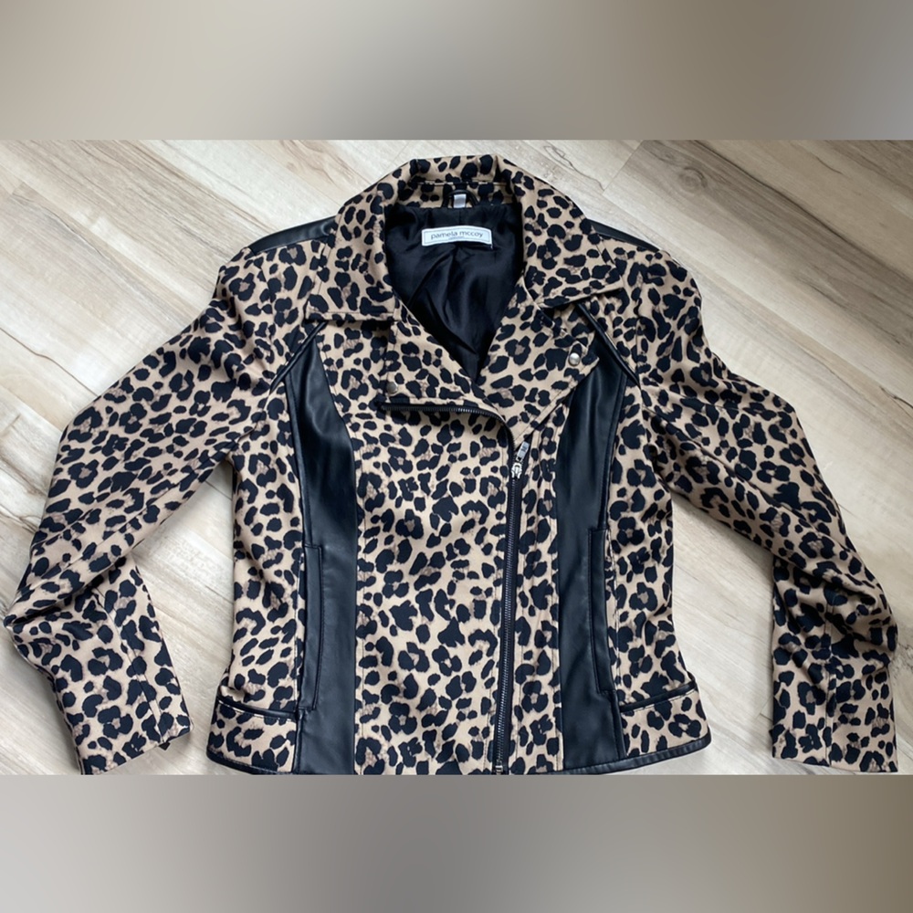 Leather and Leopard Pamela McCoy jacket